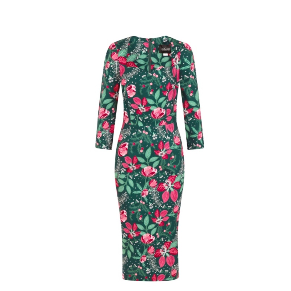 Floral Pencil Dress by Collectif - Picture 1 of 12
